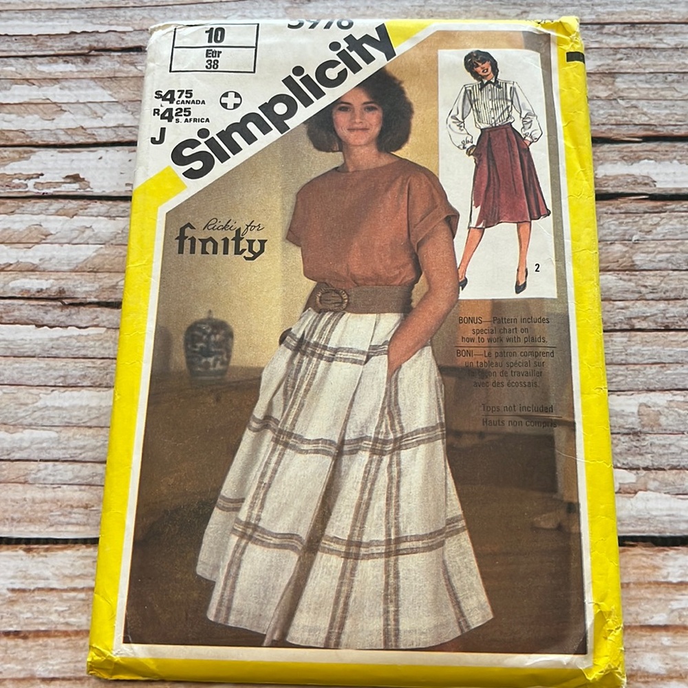 Simplicity Ricki For Finity Uncut Sewing Pattern